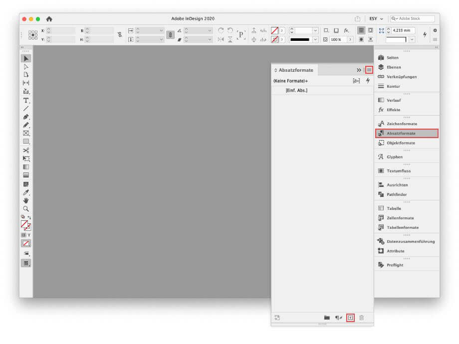 Absatzformate in Adobe InDesign anlegen
